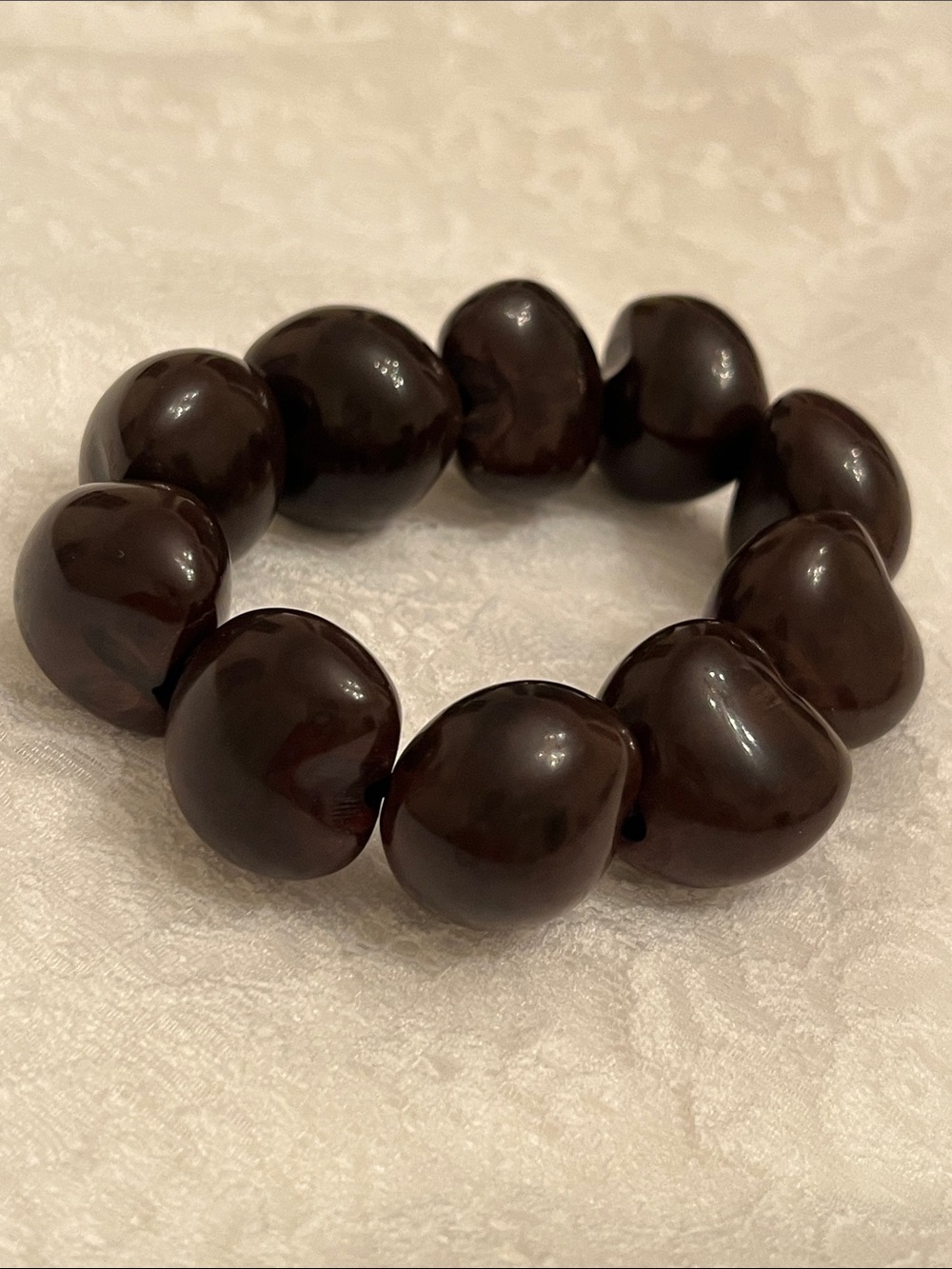Dark Brown Chunky Bead Stretch Bracelet